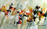 Mashkoor Raza, 30 x 48 Inch, Oil on Canvas, Abstract Painting, AC-MR-194